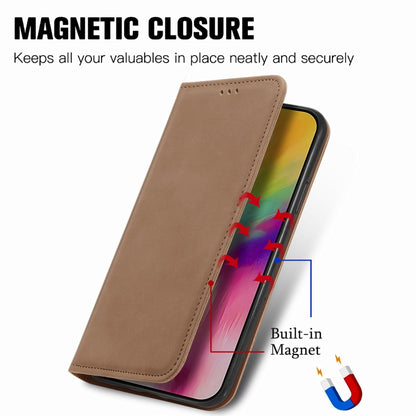 For iPhone 16 Plus Retro Skin Feel Magnetic Flip Leather Phone Case(Brown) - iPhone 16 Plus Cases by buy2fix | Online Shopping UK | buy2fix