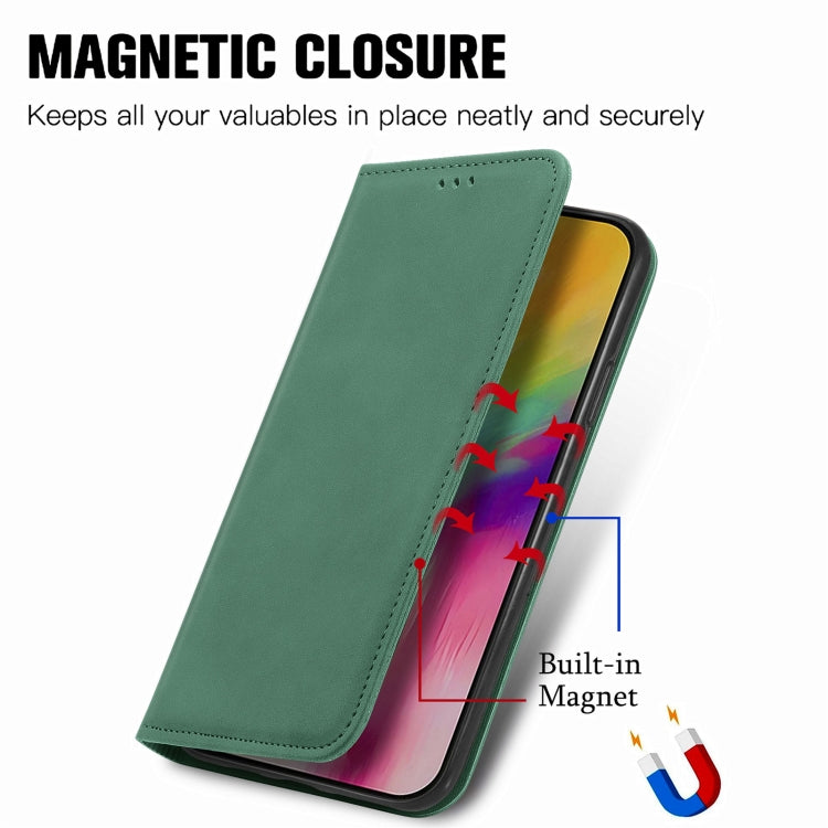 For iPhone 16 Retro Skin Feel Magnetic Flip Leather Phone Case(Green) - iPhone 16 Cases by buy2fix | Online Shopping UK | buy2fix