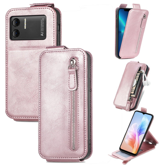 For DOOGEE X98 Pro / X98 Zipper Wallet Vertical Flip Leather Phone Case(Pink) - Doogee Cases by buy2fix | Online Shopping UK | buy2fix