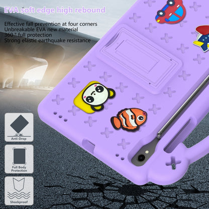 For Samsung Galaxy Tab S9 X710/X716B Handle Kickstand Children EVA Shockproof Tablet Case(Light Purple) - Galaxy Tab S9 Cases by buy2fix | Online Shopping UK | buy2fix