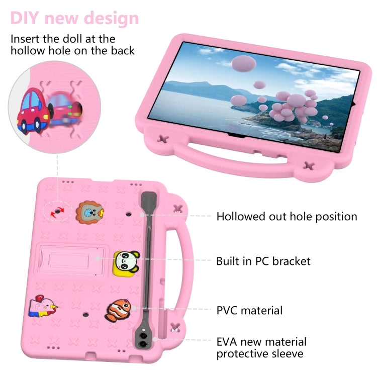 For Samsung Galaxy Tab S9+ 12.4 X810 Handle Kickstand Children EVA Shockproof Tablet Case(Pink) - Galaxy Tab S9+ Cases by buy2fix | Online Shopping UK | buy2fix