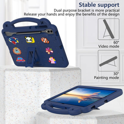 For Samsung Galaxy Tab S10+12.4 X820 Handle Kickstand Children EVA Shockproof Tablet Case(Navy Blue) - Tab S10+ Cases by buy2fix | Online Shopping UK | buy2fix