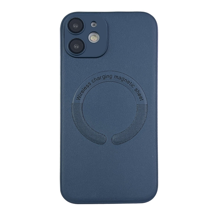 For  iPhone 12 MagSafe Leather All-inclusive TPU Shockproof Phone Case(Blue) - iPhone 12 / 12 Pro Cases by buy2fix | Online Shopping UK | buy2fix