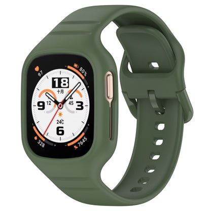 For Honor Watch 4 Integrated Fully Enclosed Silicone Watch Band(Dark Green) - Watch Bands by buy2fix | Online Shopping UK | buy2fix