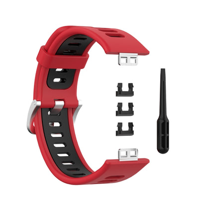 For Huawei Watch Fit New Two-Color Silicone Watch Band(Red+Black) - Watch Bands by buy2fix | Online Shopping UK | buy2fix