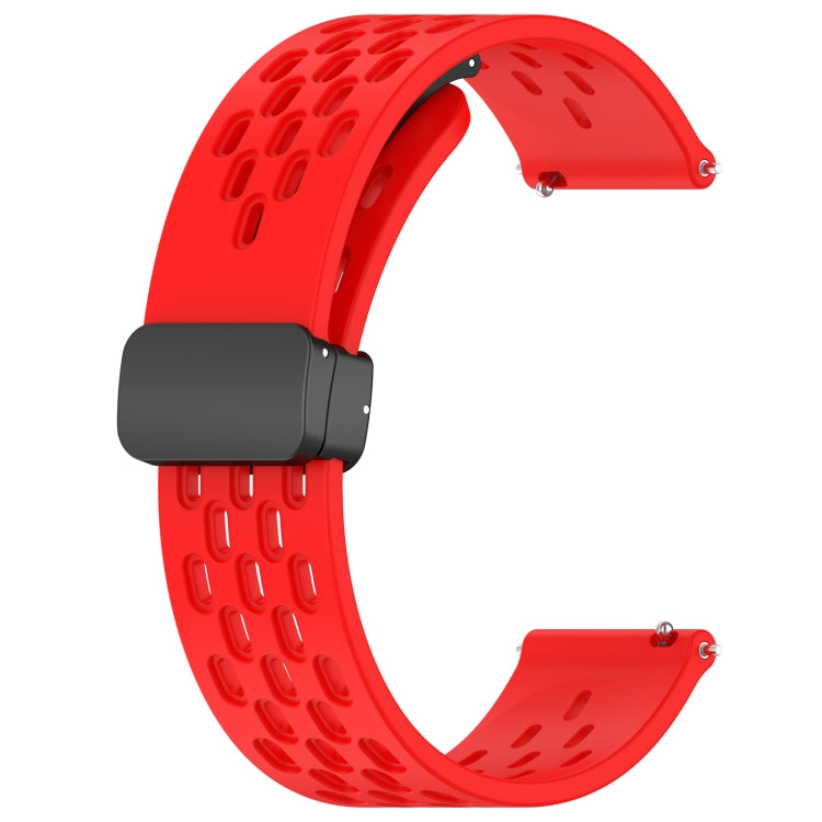 For Huawei Watch Buds 22mm Folding Magnetic Clasp Silicone Watch Band(Red) - Watch Bands by buy2fix | Online Shopping UK | buy2fix