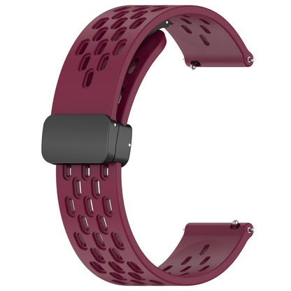 For Huawei Watch GT 2E 22mm Folding Magnetic Clasp Silicone Watch Band(Wine Red) - Watch Bands by buy2fix | Online Shopping UK | buy2fix