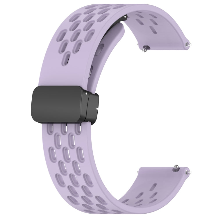 For Huawei GT2 46mm 22mm Folding Magnetic Clasp Silicone Watch Band(Purple) - Watch Bands by buy2fix | Online Shopping UK | buy2fix