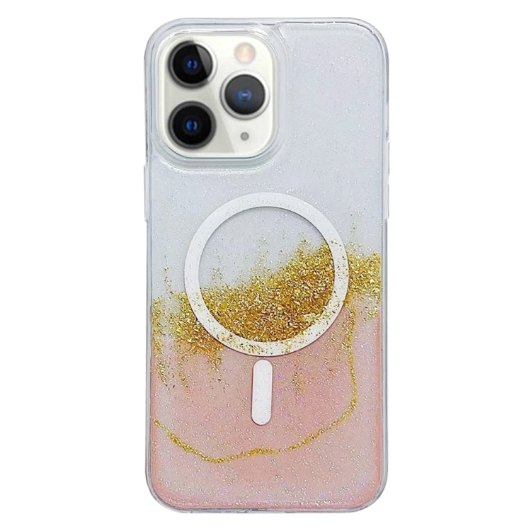 For iPhone 11 Pro MagSafe Gilding Hybrid Clear TPU Phone Case(Pink) - iPhone 11 Pro Cases by buy2fix | Online Shopping UK | buy2fix