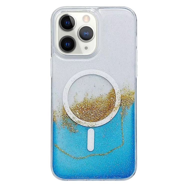 For iPhone 11 Pro MagSafe Gilding Hybrid Clear TPU Phone Case(Blue) - iPhone 11 Pro Cases by buy2fix | Online Shopping UK | buy2fix