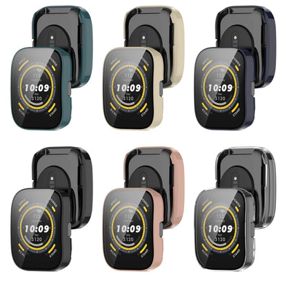 For Amazfit Bip 5 Tempered Film Integrated PC Watch Protective Case(Transparent) - Watch Cases by buy2fix | Online Shopping UK | buy2fix