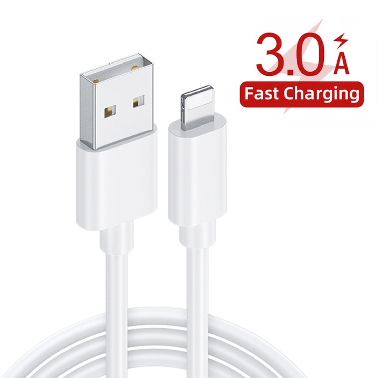 TE-005 QC3.0 18W USB Fast Charger with 1m 3A USB to 8 Pin Cable, US Plug(White) - USB Charger by buy2fix | Online Shopping UK | buy2fix