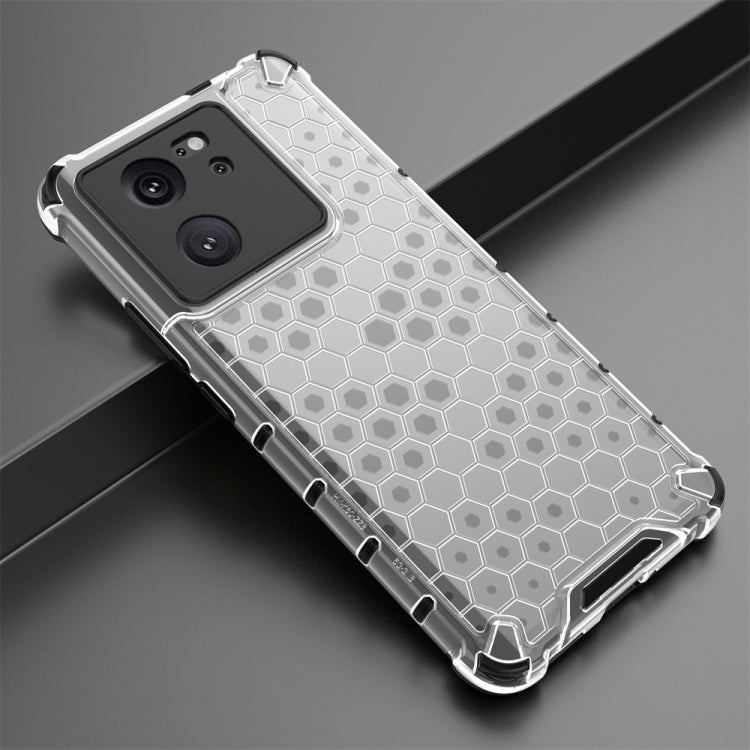 For Xiaomi 13T Shockproof Honeycomb Phone Case(White) - Xiaomi Cases by buy2fix | Online Shopping UK | buy2fix