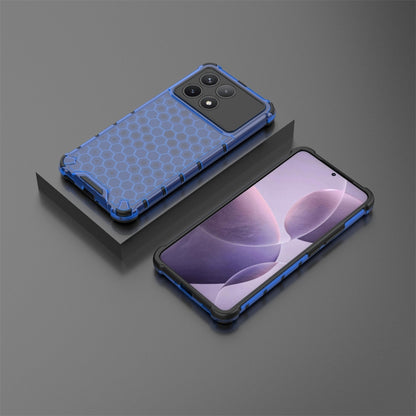 For Redmi K70 Shockproof Honeycomb Phone Case(Blue) - Xiaomi Cases by buy2fix | Online Shopping UK | buy2fix