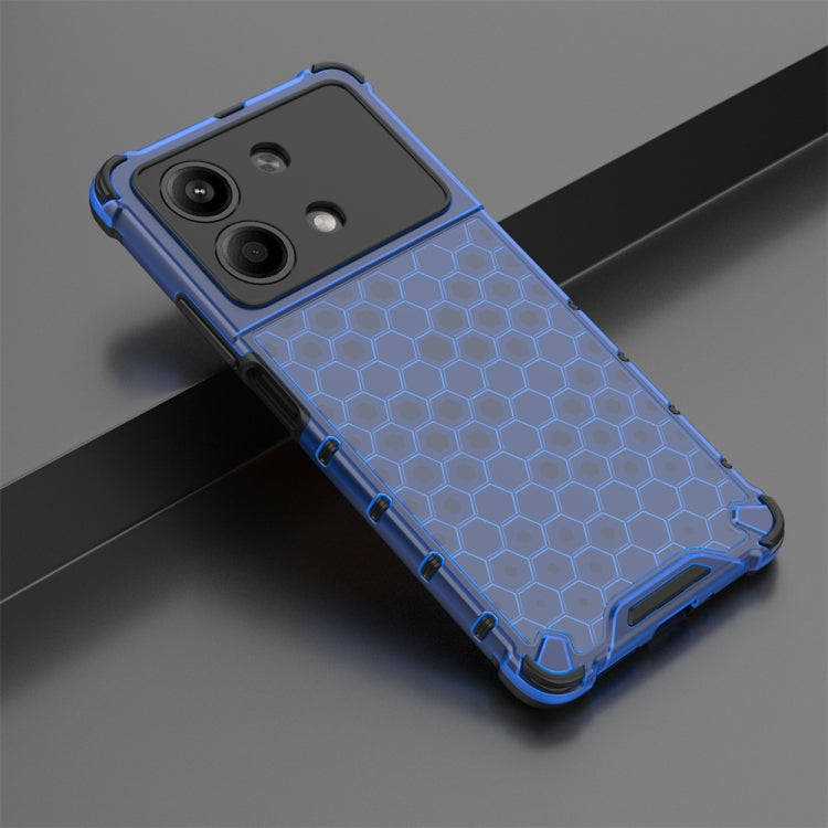 For Redmi Note 13R Pro Shockproof Honeycomb Phone Case(Blue) - Xiaomi Cases by buy2fix | Online Shopping UK | buy2fix