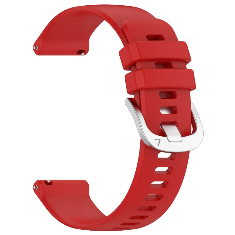 For Garmin Vivoactive 5 Liquid Glossy Silver Buckle Silicone Watch Band(Red) - Watch Bands by buy2fix | Online Shopping UK | buy2fix