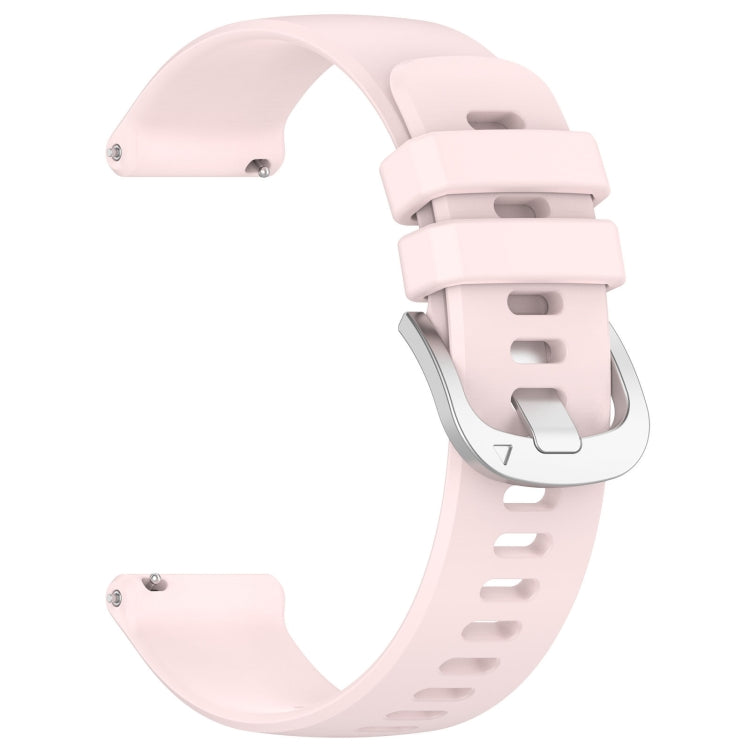 For Garmin Approach S40 Liquid Glossy Silver Buckle Silicone Watch Band(Pink) - Watch Bands by buy2fix | Online Shopping UK | buy2fix