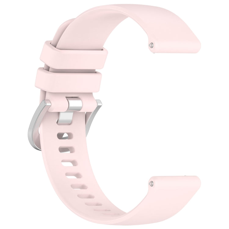 For Garmin Approach S40 Liquid Glossy Silver Buckle Silicone Watch Band(Pink) - Watch Bands by buy2fix | Online Shopping UK | buy2fix