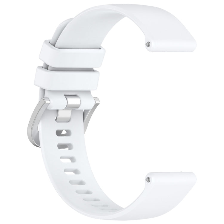 For Garmin Approach S40 Liquid Glossy Silver Buckle Silicone Watch Band(White) - Watch Bands by buy2fix | Online Shopping UK | buy2fix