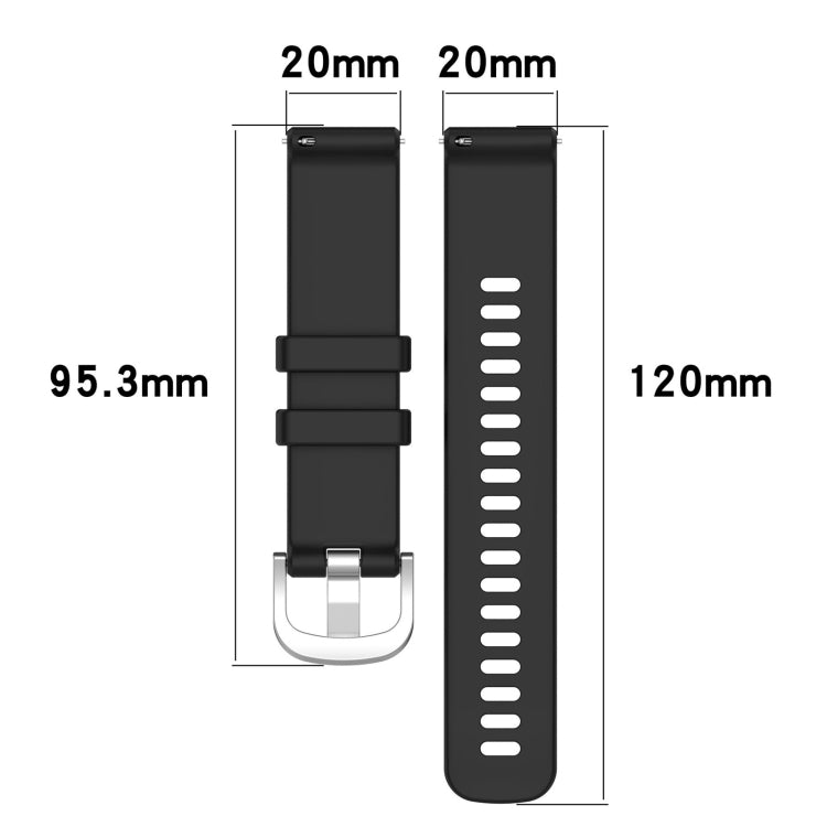 For Garmin VivoMove Luxe / Garminmove Luxe Liquid Glossy Silver Buckle Silicone Watch Band(Red) - Watch Bands by buy2fix | Online Shopping UK | buy2fix