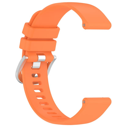 For Garmin Forerunner 265S Liquid Glossy Silver Buckle Silicone Watch Band(Orange) - Watch Bands by buy2fix | Online Shopping UK | buy2fix