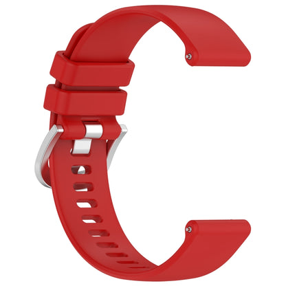 For Garmin Forerunner 265S Liquid Glossy Silver Buckle Silicone Watch Band(Red) - Watch Bands by buy2fix | Online Shopping UK | buy2fix