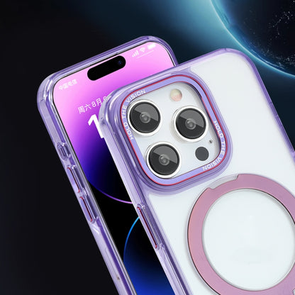 For iPhone 12 Starlink Stand Clear Magsafe Phone Case(Purple) - iPhone 12 / 12 Pro Cases by buy2fix | Online Shopping UK | buy2fix