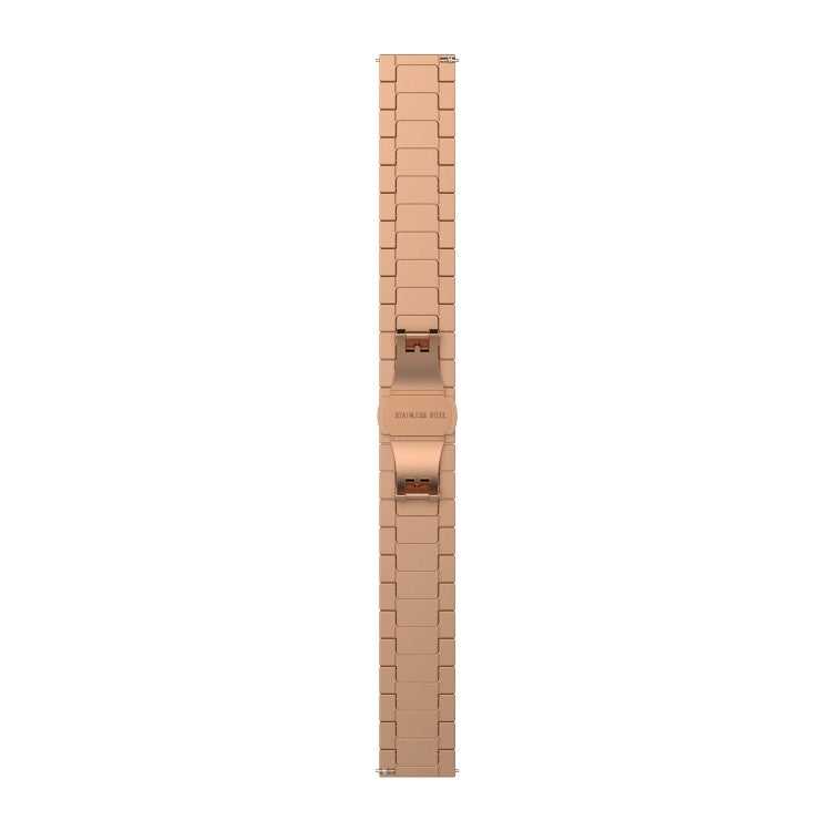 For Garmin Vivomove 3S One Bead Butterfly Buckle Stainless Steel Metal Watch Band(Rose Gold) - Watch Bands by buy2fix | Online Shopping UK | buy2fix