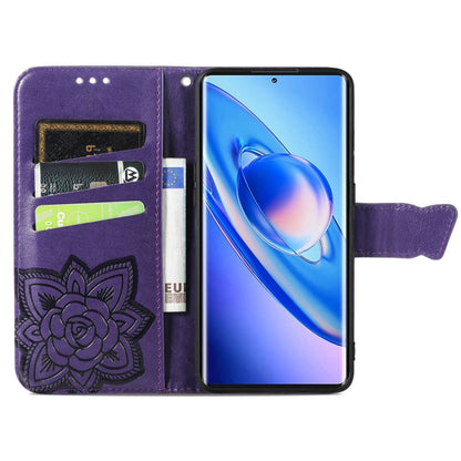 For Blackview A200 Pro Butterfly Love Flower Embossed Leather Phone Case(Purple) - More Brand by buy2fix | Online Shopping UK | buy2fix