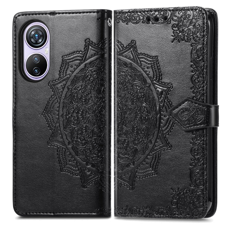 For Blackview A200 Pro Mandala Flower Embossed Leather Phone Case(Black) - More Brand by buy2fix | Online Shopping UK | buy2fix