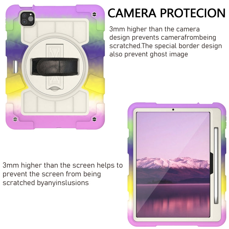 For iPad Air 11 2024 Silicone Hybrid PC Shockproof Tablet Case with Shoulder Strap(Colorful Purple) - iPad Air 11 2024 Cases by buy2fix | Online Shopping UK | buy2fix