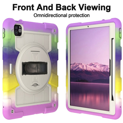 For iPad Air 11 2024 Silicone Hybrid PC Shockproof Tablet Case with Shoulder Strap(Colorful Purple) - iPad Air 11 2024 Cases by buy2fix | Online Shopping UK | buy2fix