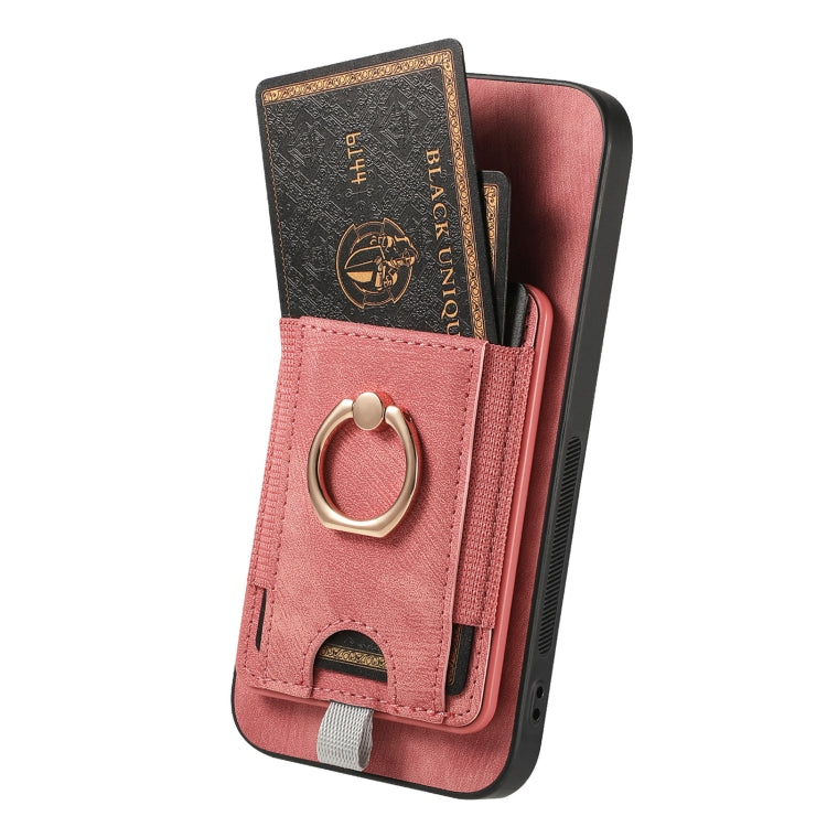 For OnePlus 11 Retro Splitable Magnetic Card Bag Leather Phone Case(Pink) - OnePlus Cases by buy2fix | Online Shopping UK | buy2fix