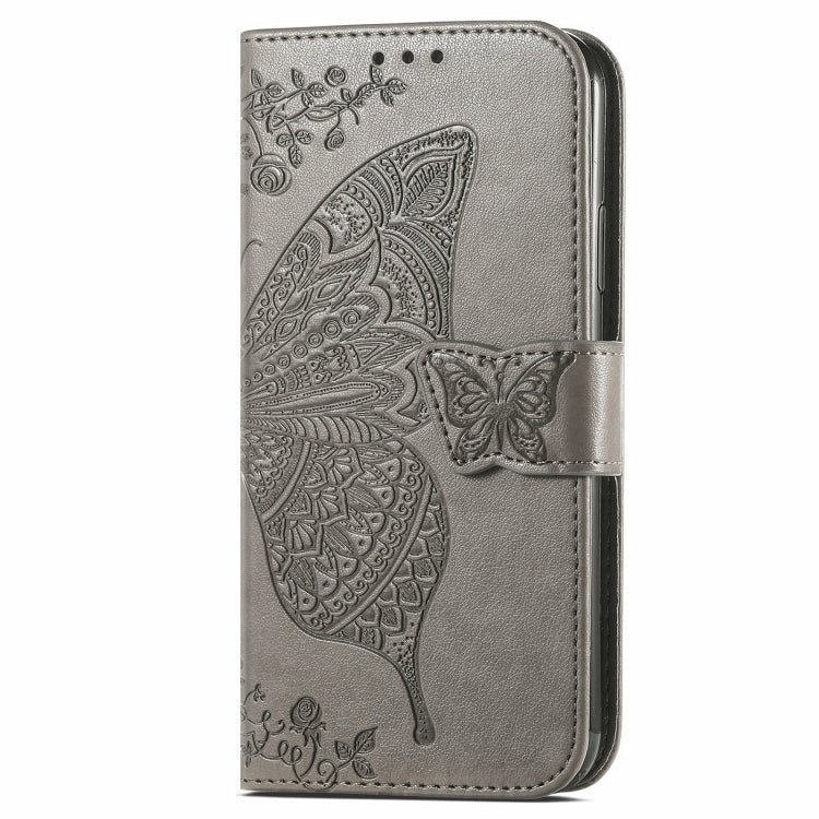 For Blackview A96 Butterfly Love Flower Embossed Leather Phone Case(Gray) - More Brand by buy2fix | Online Shopping UK | buy2fix