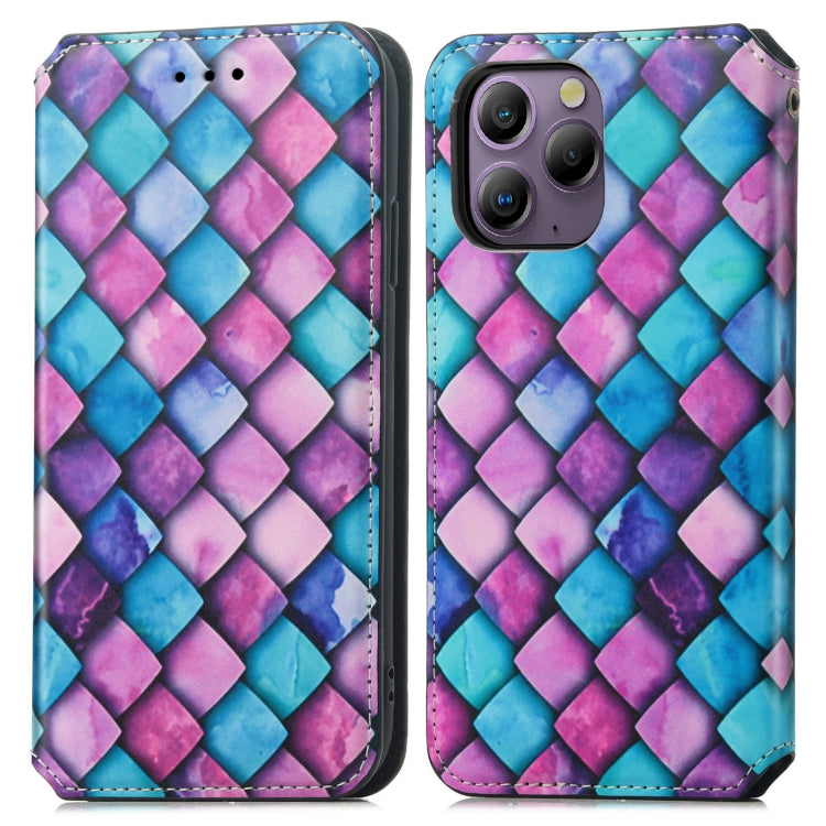 For Blackview  A96 CaseNeo Colorful Magnetic Leather Phone Case(Purple Scales) - More Brand by buy2fix | Online Shopping UK | buy2fix