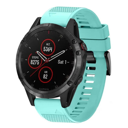 For Garmin Fenix 5 22mm Quick Release Silicone Watch Band(Mint Green) - Watch Bands by buy2fix | Online Shopping UK | buy2fix