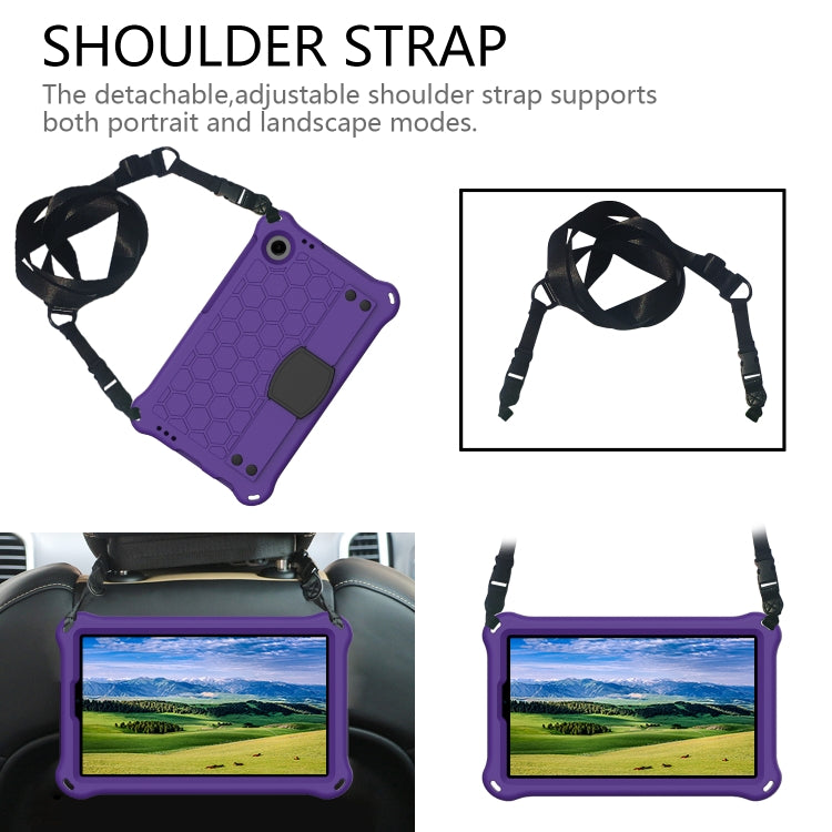 For Blackview Tab 60 8.7 2023 Honeycomb EVA Hybrid PC Tablet Case with Strap(Purple+Black) - Others by buy2fix | Online Shopping UK | buy2fix