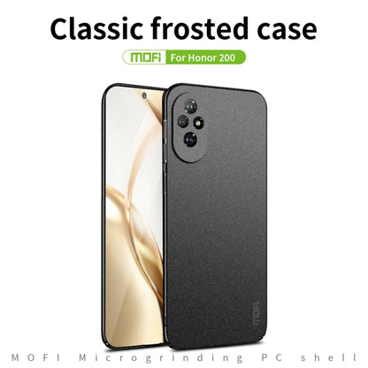 For Honor 200 MOFI Fandun Series Frosted PC Ultra-thin All-inclusive Phone Case(Gray) - Honor Cases by MOFI | Online Shopping UK | buy2fix