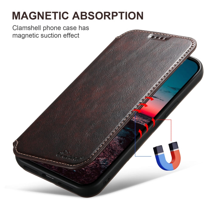 For iPhone 16 Pro Max Suteni J05 Leather Magnetic MagSafe Phone Case(Brown) - iPhone 16 Pro Max Cases by Suteni | Online Shopping UK | buy2fix