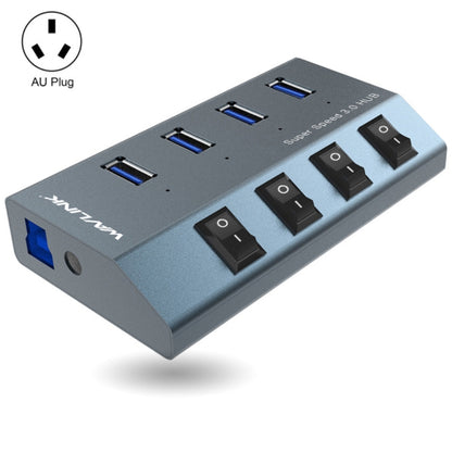 WAVLINK WL-UH3049 USB 3.0 4-Ports Desktop Fast Charger Station with Independent Switch(AU Plug) - USB 3.0 HUB by WAVLINK | Online Shopping UK | buy2fix