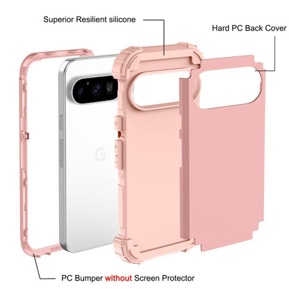 For Google Pixel 9 Pro 3 in 1 Silicone Hybrid PC Shockproof Phone Case(Rose Gold) - Google Cases by buy2fix | Online Shopping UK | buy2fix