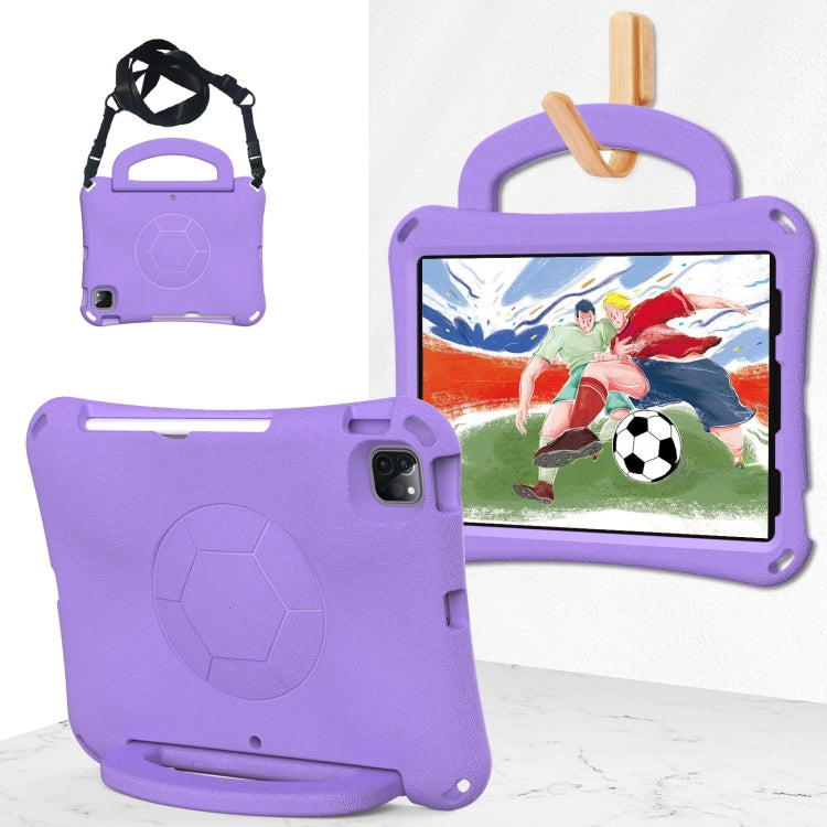 For iPad Pro 11 2024 Handle Football Shaped EVA Shockproof Tablet Case(Light Purple) - iPad Pro 11 2024 Cases by buy2fix | Online Shopping UK | buy2fix