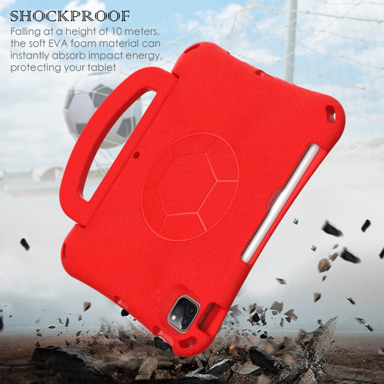 For iPad Pro 11 2024 Handle Football Shaped EVA Shockproof Tablet Case(Red) - iPad Pro 11 2024 Cases by buy2fix | Online Shopping UK | buy2fix