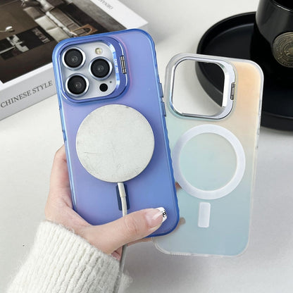 For iPhone 13 Pro MagSafe Lens Holder PC Hybrid TPU Phone Case(White) - iPhone 13 Pro Cases by buy2fix | Online Shopping UK | buy2fix