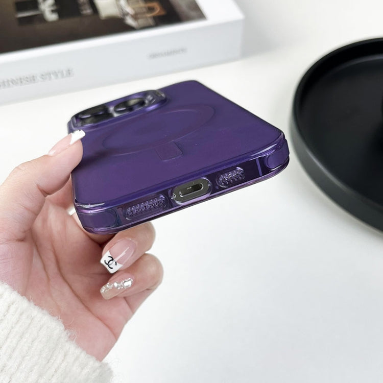 For iPhone 11 Pro Max MagSafe Lens Holder PC Hybrid TPU Phone Case(Purple) - iPhone 11 Pro Max Cases by buy2fix | Online Shopping UK | buy2fix