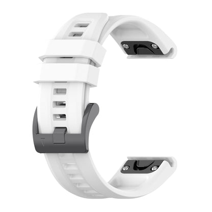 For Garmin Epix Gen2 / Epix Pro Gen2 47mm Solid Color Black Buckle Silicone Quick Release Watch Band(White) - Watch Bands by buy2fix | Online Shopping UK | buy2fix