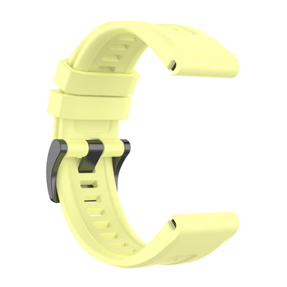 For Garmin Fenix 5 / Fenix 5 Plus Solid Color Black Buckle Silicone Quick Release Watch Band(Yellow) - Watch Bands by buy2fix | Online Shopping UK | buy2fix