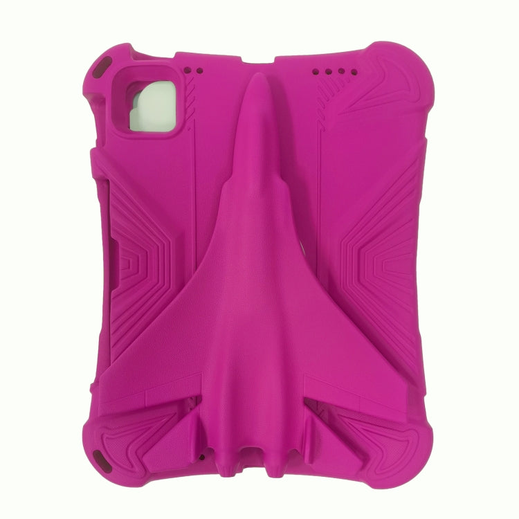 For iPad Pro 11 2024 360 Rotation Aircraft Holder EVA Shockproof Tablet Case(RoseRed) - iPad Pro 11 2024 Cases by buy2fix | Online Shopping UK | buy2fix