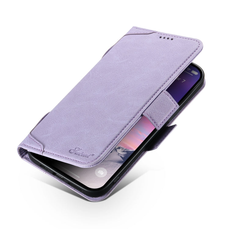 For iPhone 14 Plus SUTENI J07 Multifunctional Horizontal Flip Magsafe Leather Phone Case(Purple) - iPhone 14 Plus Cases by Suteni | Online Shopping UK | buy2fix