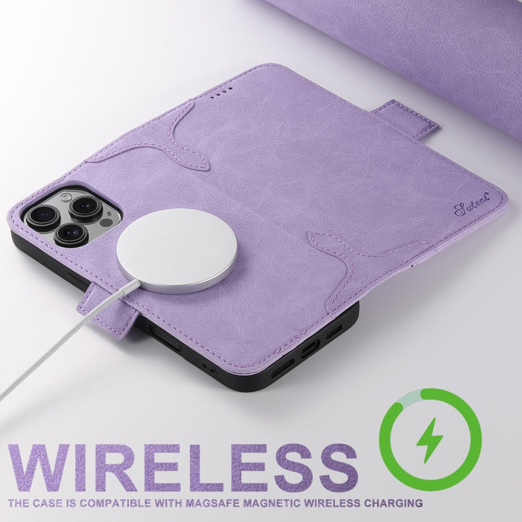 For iPhone 16 SUTENI J07 Multifunctional Horizontal Flip Magsafe Leather Phone Case(Purple) - iPhone 16 Cases by Suteni | Online Shopping UK | buy2fix